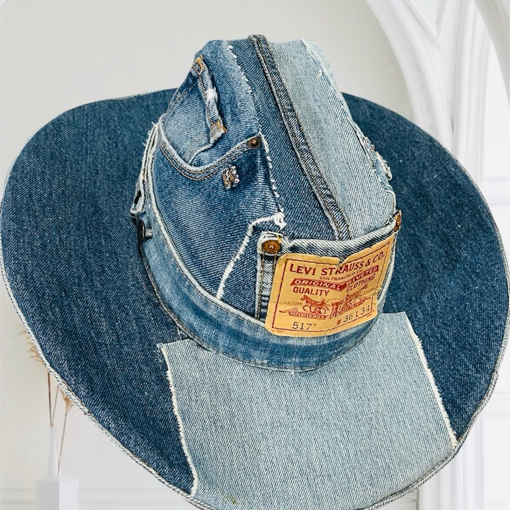 Levi's Blue Denim Patchwork Hat